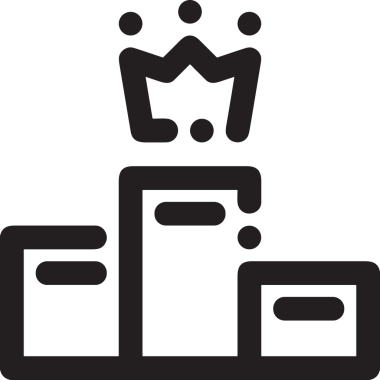 Kazanan Siyah ve Beyaz Logo Simgesi Markalaşma ve Tasarım için PNG Biçiminde