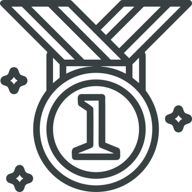 Kazanan Siyah ve Beyaz Logo Simgesi Markalaşma ve Tasarım için PNG Biçiminde