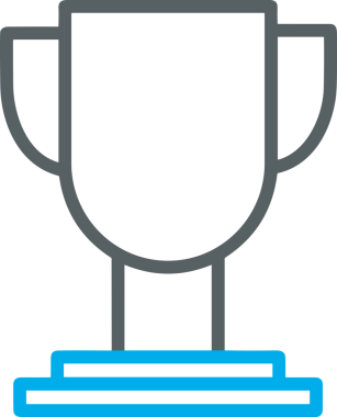 Kazanan Siyah ve Beyaz Logo Simgesi Markalaşma ve Tasarım için PNG Biçiminde