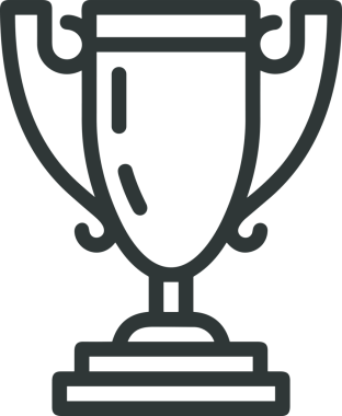 Kazanan Siyah ve Beyaz Logo Simgesi Markalaşma ve Tasarım için PNG Biçiminde