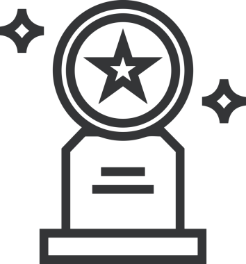 Kazanan Siyah ve Beyaz Logo Simgesi Markalaşma ve Tasarım için PNG Biçiminde