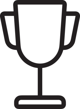 Kazanan Siyah ve Beyaz Logo Simgesi Markalaşma ve Tasarım için PNG Biçiminde