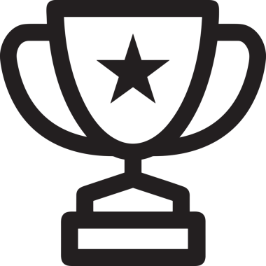 Kazanan Siyah ve Beyaz Logo Simgesi Markalaşma ve Tasarım için PNG Biçiminde