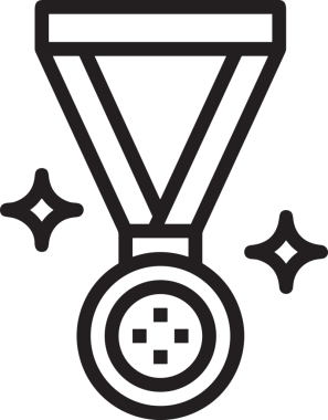 Kazanan Siyah ve Beyaz Logo Simgesi Markalaşma ve Tasarım için PNG Biçiminde