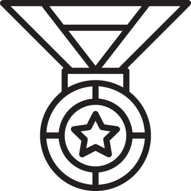 Kazanan Siyah ve Beyaz Logo Simgesi Markalaşma ve Tasarım için PNG Biçiminde