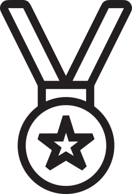 Kazanan Siyah ve Beyaz Logo Simgesi Markalaşma ve Tasarım için PNG Biçiminde