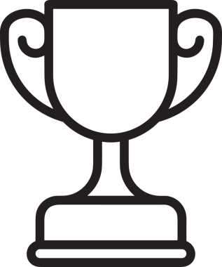 Kazanan Siyah ve Beyaz Logo Simgesi Markalaşma ve Tasarım için PNG Biçiminde