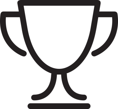 Kazanan Siyah ve Beyaz Logo Simgesi Markalaşma ve Tasarım için PNG Biçiminde