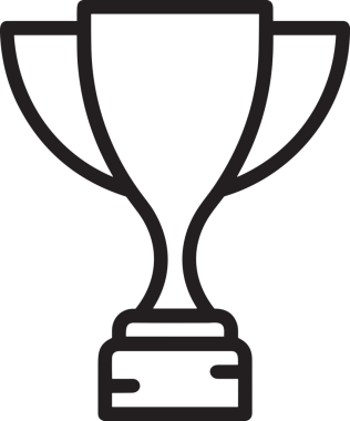 Kazanan Siyah ve Beyaz Logo Simgesi Markalaşma ve Tasarım için PNG Biçiminde