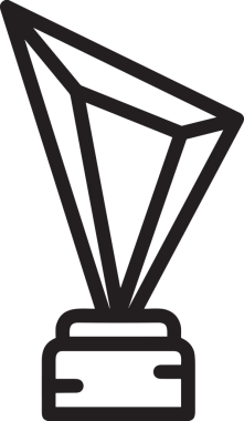 Kazanan Siyah ve Beyaz Logo Simgesi Markalaşma ve Tasarım için PNG Biçiminde