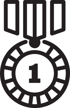 Kazanan Siyah ve Beyaz Logo Simgesi Markalaşma ve Tasarım için PNG Biçiminde