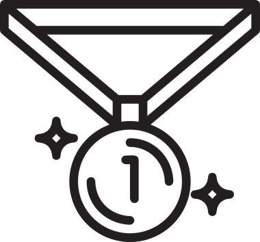 Kazanan Siyah ve Beyaz Logo Simgesi Markalaşma ve Tasarım için PNG Biçiminde