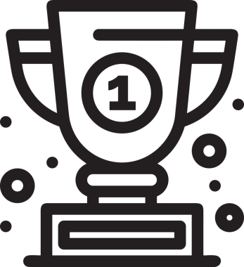 Kazanan Siyah ve Beyaz Logo Simgesi Markalaşma ve Tasarım için PNG Biçiminde