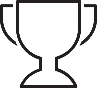 Kazanan Siyah ve Beyaz Logo Simgesi Markalaşma ve Tasarım için PNG Biçiminde