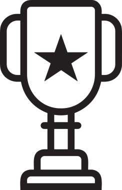 Kazanan Siyah ve Beyaz Logo Simgesi Markalaşma ve Tasarım için PNG Biçiminde