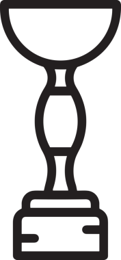 Kazanan Siyah ve Beyaz Logo Simgesi Markalaşma ve Tasarım için PNG Biçiminde