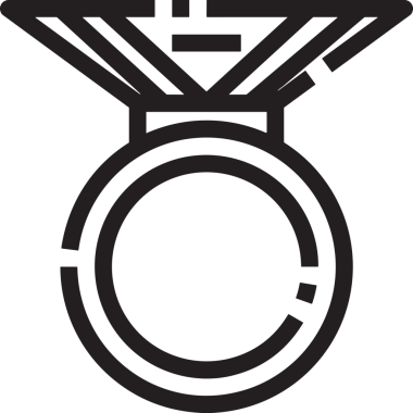 Kazanan Siyah ve Beyaz Logo Simgesi Markalaşma ve Tasarım için PNG Biçiminde