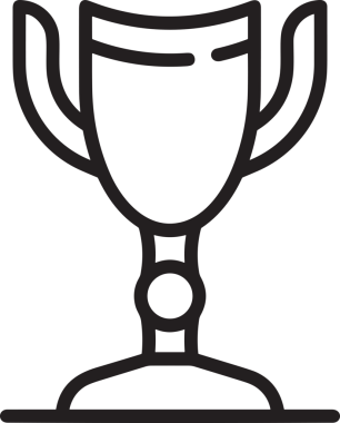 Kazanan Siyah ve Beyaz Logo Simgesi Markalaşma ve Tasarım için PNG Biçiminde