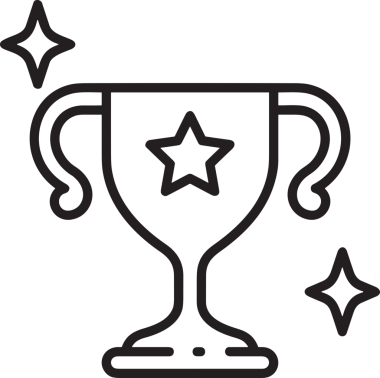 Kazanan Siyah ve Beyaz Logo Simgesi Markalaşma ve Tasarım için PNG Biçiminde