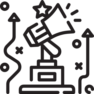 Kazanan Siyah ve Beyaz Logo Simgesi Markalaşma ve Tasarım için PNG Biçiminde