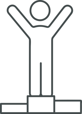 Kazanan Siyah ve Beyaz Logo Simgesi Markalaşma ve Tasarım için PNG Biçiminde