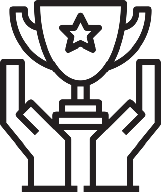 Kazanan Siyah ve Beyaz Logo Simgesi Markalaşma ve Tasarım için PNG Biçiminde