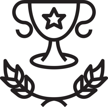 Kazanan Siyah ve Beyaz Logo Simgesi Markalaşma ve Tasarım için PNG Biçiminde