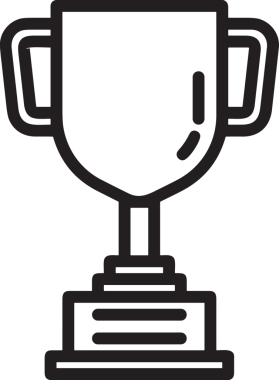 Kazanan Siyah ve Beyaz Logo Simgesi Markalaşma ve Tasarım için PNG Biçiminde
