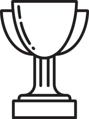 Kazanan Siyah ve Beyaz Logo Simgesi Markalaşma ve Tasarım için PNG Biçiminde