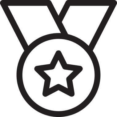 Kazanan Siyah ve Beyaz Logo Simgesi Markalaşma ve Tasarım için PNG Biçiminde