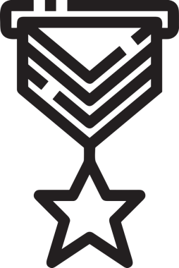 Kazanan Siyah ve Beyaz Logo Simgesi Markalaşma ve Tasarım için PNG Biçiminde