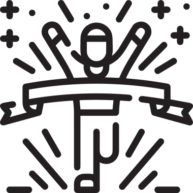 Kazanan Siyah ve Beyaz Logo Simgesi Markalaşma ve Tasarım için PNG Biçiminde