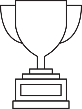 Kazanan Siyah ve Beyaz Logo Simgesi Markalaşma ve Tasarım için PNG Biçiminde