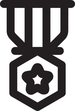 Kazanan Siyah ve Beyaz Logo Simgesi Markalaşma ve Tasarım için PNG Biçiminde