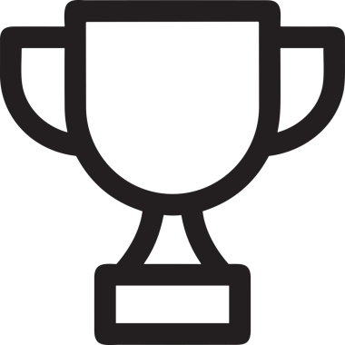 Kazanan Siyah ve Beyaz Logo Simgesi Markalaşma ve Tasarım için PNG Biçiminde