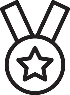 Kazanan Siyah ve Beyaz Logo Simgesi Markalaşma ve Tasarım için PNG Biçiminde