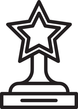 Kazanan Siyah ve Beyaz Logo Simgesi Markalaşma ve Tasarım için PNG Biçiminde