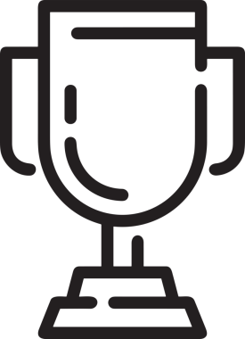 Kazanan Siyah ve Beyaz Logo Simgesi Markalaşma ve Tasarım için PNG Biçiminde