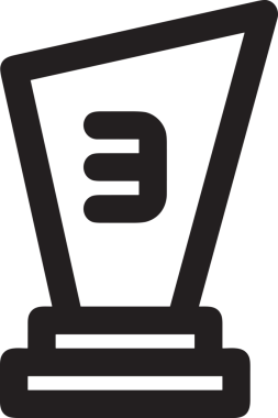 Kazanan Siyah ve Beyaz Logo Simgesi Markalaşma ve Tasarım için PNG Biçiminde