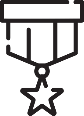 Kazanan Siyah ve Beyaz Logo Simgesi Markalaşma ve Tasarım için PNG Biçiminde