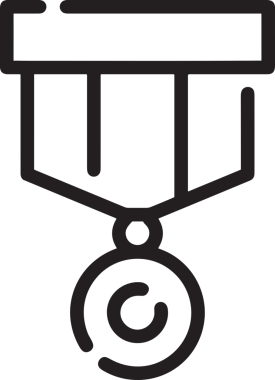 Kazanan Siyah ve Beyaz Logo Simgesi Markalaşma ve Tasarım için PNG Biçiminde