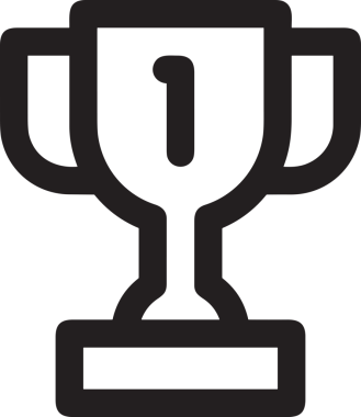 Kazanan Siyah ve Beyaz Logo Simgesi Markalaşma ve Tasarım için PNG Biçiminde