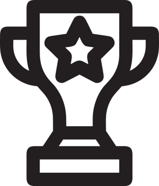 Kazanan Siyah ve Beyaz Logo Simgesi Markalaşma ve Tasarım için PNG Biçiminde