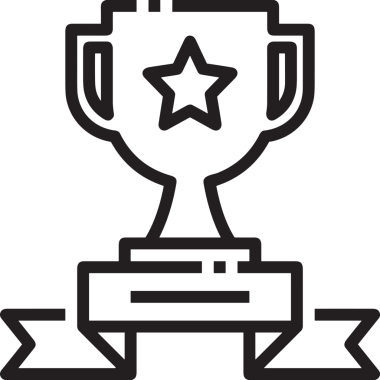 Kazanan Siyah ve Beyaz Logo Simgesi Markalaşma ve Tasarım için PNG Biçiminde