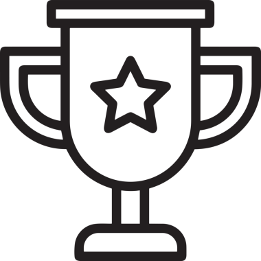 Kazanan Siyah ve Beyaz Logo Simgesi Markalaşma ve Tasarım için PNG Biçiminde