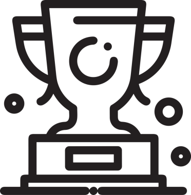 Kazanan Siyah ve Beyaz Logo Simgesi Markalaşma ve Tasarım için PNG Biçiminde