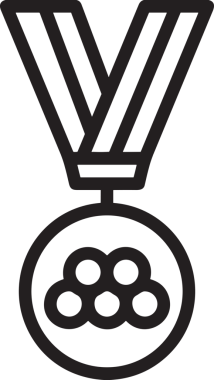 Kazanan Siyah ve Beyaz Logo Simgesi Markalaşma ve Tasarım için PNG Biçiminde