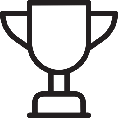 Kazanan Siyah ve Beyaz Logo Simgesi Markalaşma ve Tasarım için PNG Biçiminde