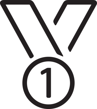 Kazanan Siyah ve Beyaz Logo Simgesi Markalaşma ve Tasarım için PNG Biçiminde