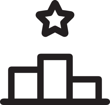 Kazanan Siyah ve Beyaz Logo Simgesi Markalaşma ve Tasarım için PNG Biçiminde